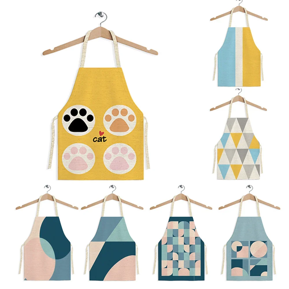 INS Kitchen Home Sleeveless Apron Printed Apron Bestselling Nordic Style Printed Apron Anti Fouling Kitchen Cleaning Apron