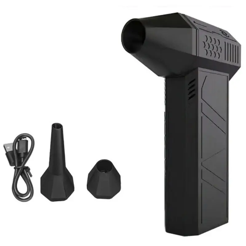 

N96R Snow Removal For Car Vehicle And Home Cleaning Mini Handheld Turbo Blower 130, 000 RPM Turbo With 2 Nozzles Black