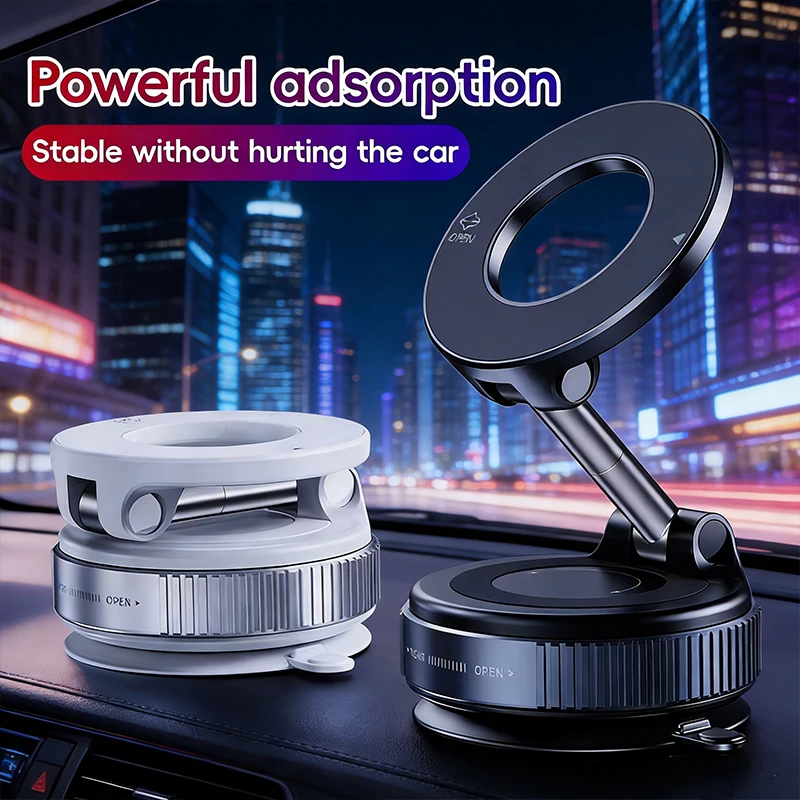 

Vacuum Magnet Bracket Upgraded Version Multi-angles Adjustment Strong Magnetic Suck Design Foldable Car Navigation Phone Holder
