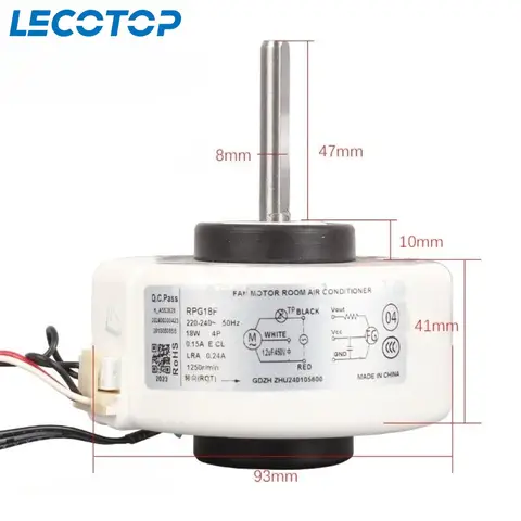 มอเตอร์พัดลมเครื่องปรับอากาศภายในอาคาร RPG18F ใหม่ สำหรับอะไหล่เครื่องปรับอากาศ Midea