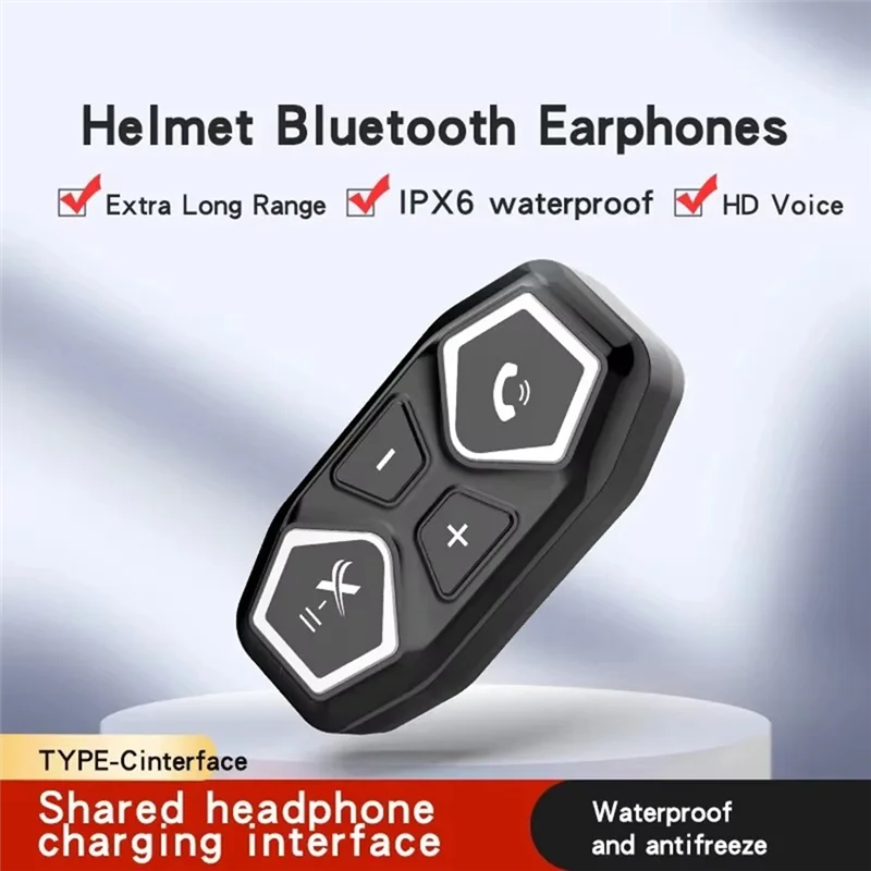 X11 Motorcycle Helmet Bluetooth Headset Ipx6waterproof Music Player Headphone 50 Hour Battery Life Noise Cancel Earphone-TCES
