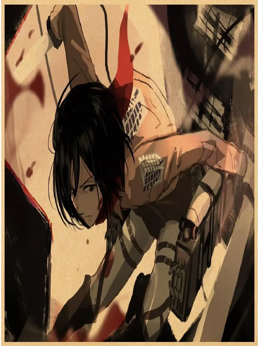 High Quality Vintage Japanese Anime Attack on Titan Retro Poster  Shingeki No Kyojin Kraft Paper Art Print Wall Sticker for Home