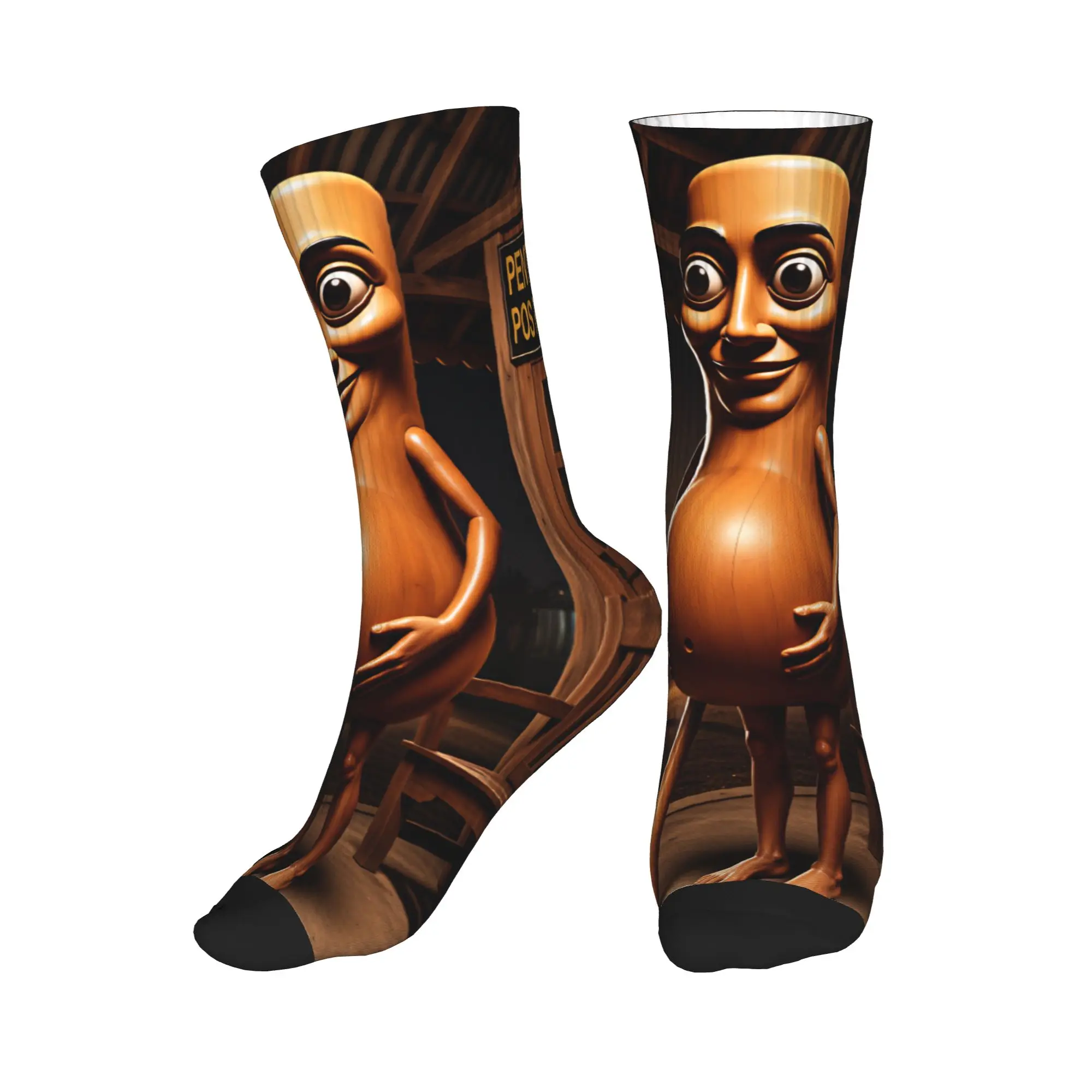Tung Tung Sahur Pregnant Funny Wooden Meme Socks Leisure Stockings Winter Non-Slip Men Socks Breathable Graphic Outdoor Socks