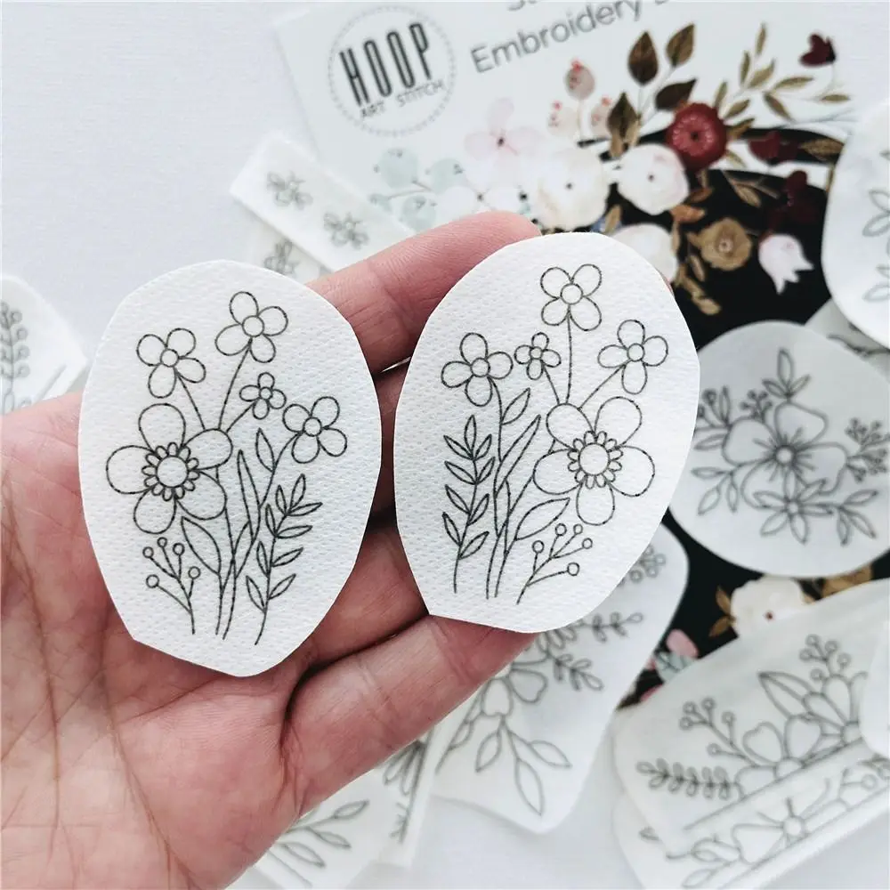 Blumen und Ozean Stickmuster Nähen Stickpapier Handgefertigtes Nähzubehör Handnähen Stabilisatoren