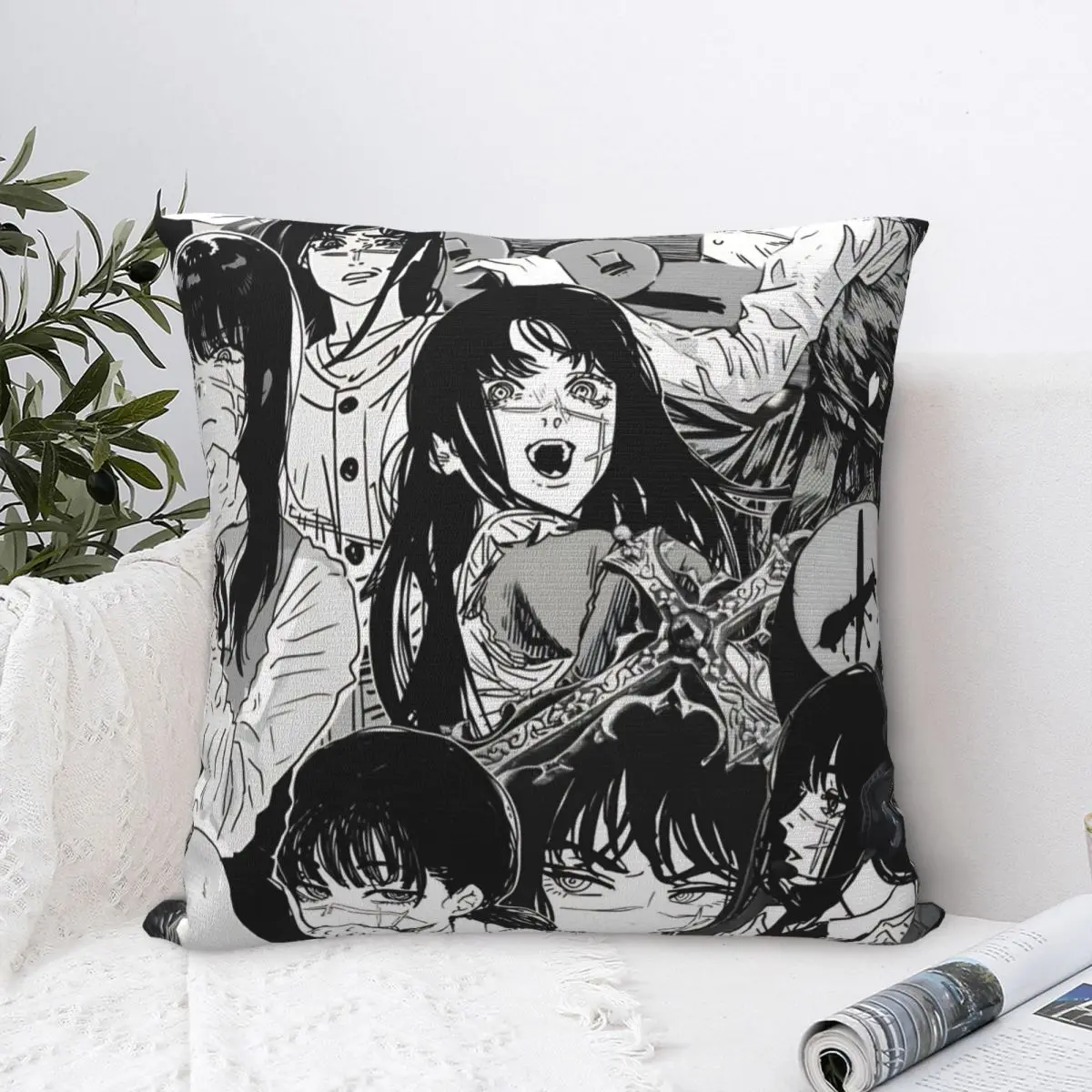Yoru Chainsaw Man War Devil Pillow Covers Car Asa Mitaka Cushion Cover Cool Home Decoration Pillow Cover 40*40