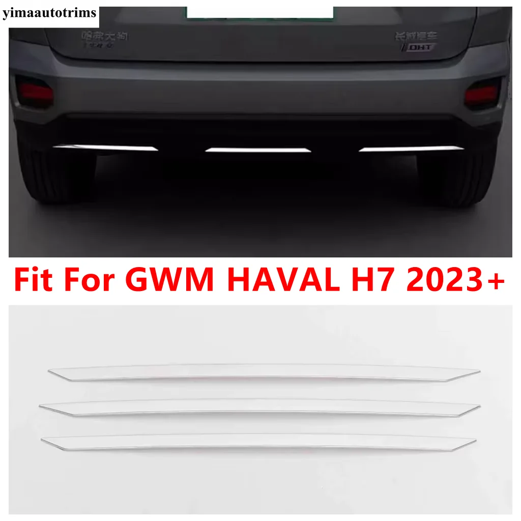 

Car Rear Bumper Strip Decoration Protector Cover Trim For GWM HAVAL H7 2023 2024 2025 Stainless Steel Accessories Exterior Refit