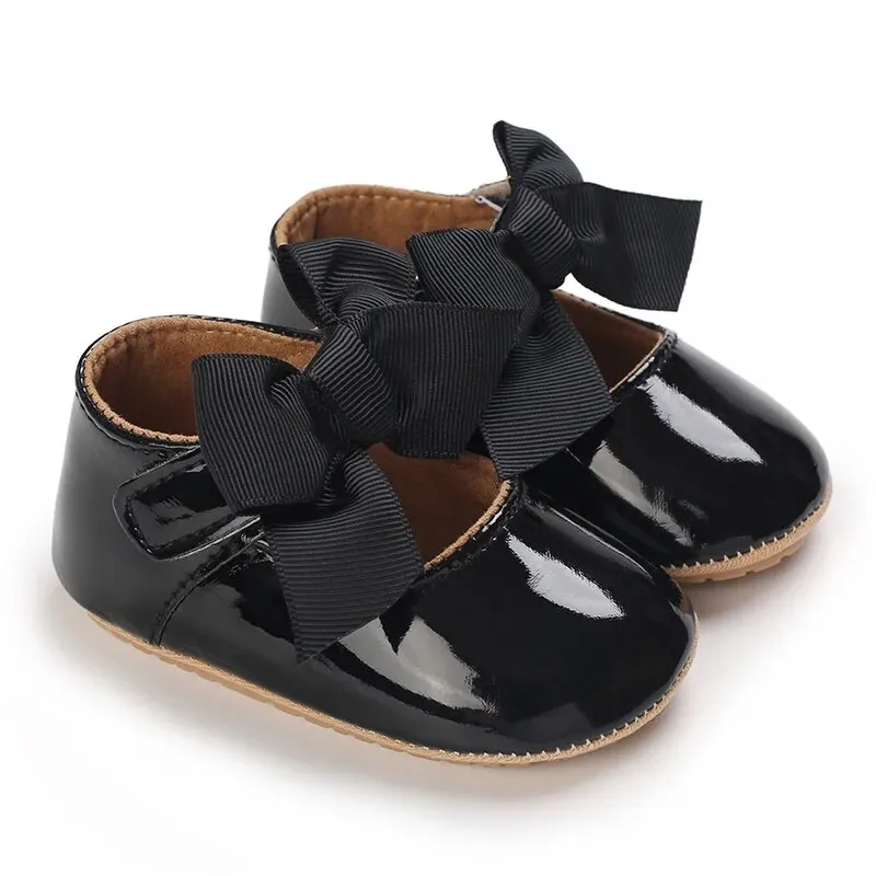 Baby Girl Shoes Bow Flats Toddler Sandals Non-slip Soft Sole Newborn Formal First Walkers Christening