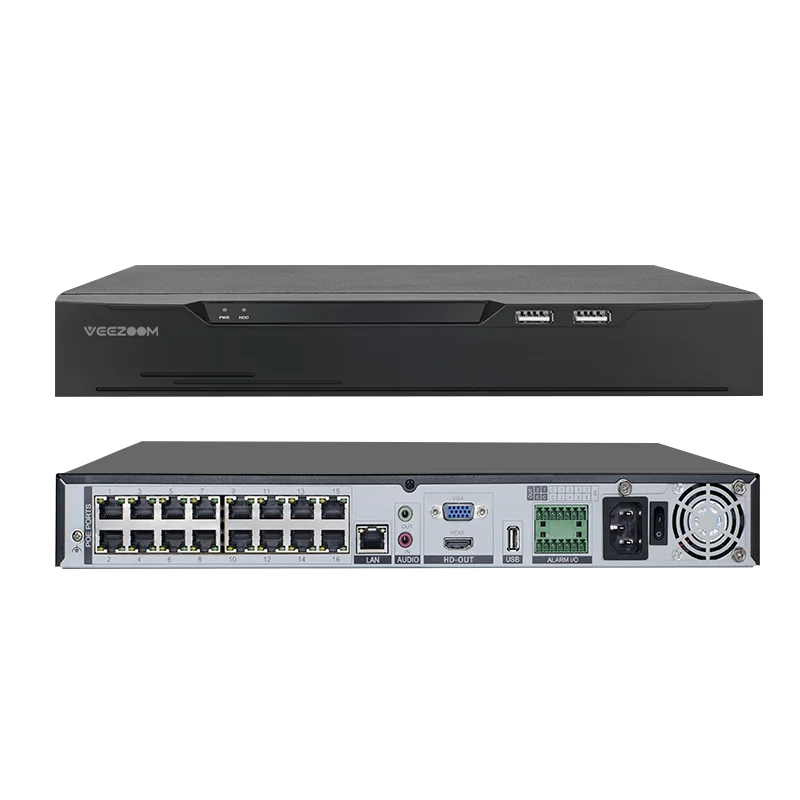 4K Ultra HD 16CH POE NVR with H.265 8MP up to 12TB HDD Smart Search & Motion Detection VGA/ Output for IPhone/iPad/Android
