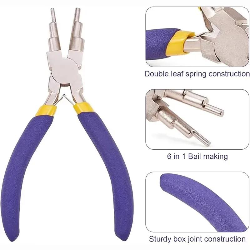 Round Nose Pliers, Jewelry Pliers, Jewelry Making Tools, with Non Slip Comfortable Handle, Suitable for 2mm to 9mm Jump Rings