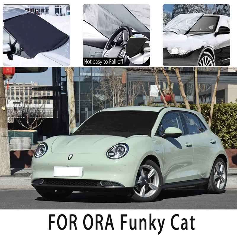 

Carsnow cover front coverfor ORA Funky cat snowprotection heat insulation shade Sunscreen wind Frost prevention car accessories