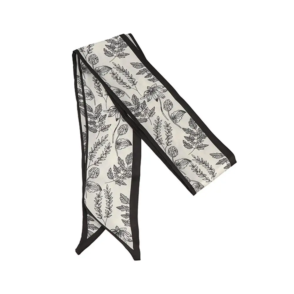 

Leaf Korean Style Scarves Sweet Neck Scarf New Headband Flower Printed Scarf Hair Bands Women Hair Ribbon Satin Silk Scarf