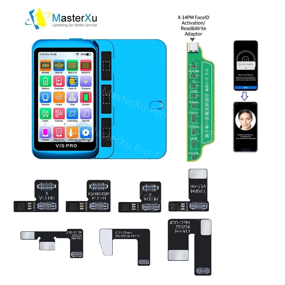 JC Face ID Repair Matrix No Welding Flex Cable  Generation for IPhone X XR XS 11 12 13 14 Pro Max Dot Matrix Programmer Activate