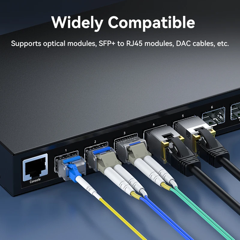 HORACO 10G L3 Managed SFP+ Network Switch 8 Port 1G/2.5G/10G SFP 
