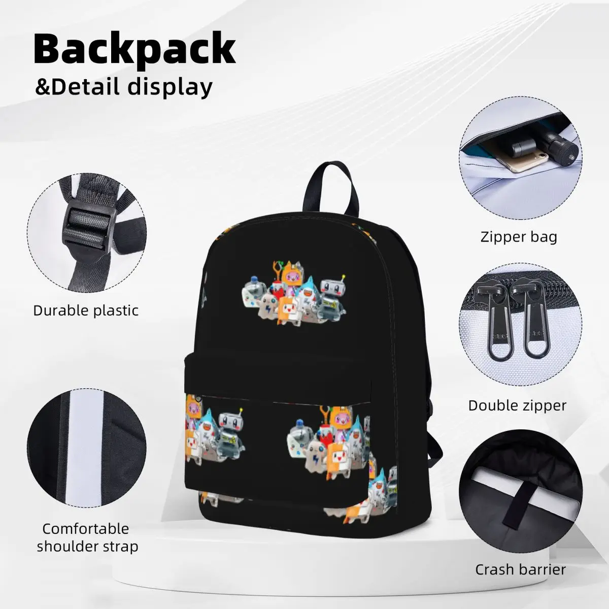 Rocky Lankybox Lanky Box Backpacks Large Capacity Student Book bag Shoulder Bag Travel Rucksack Fashion Children School Bag