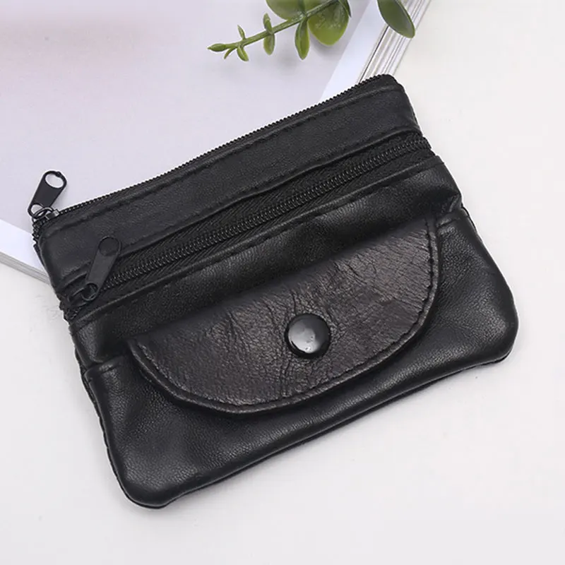 New Genuine Leather Zipper Coin Purse Men Women Clutches Wallet Change Bags Key Holder Business Credit Card Holder Cash Pocket