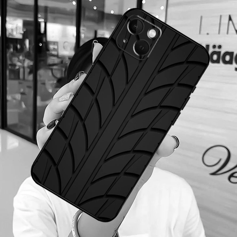 Tire Tread Tyre Track Funda For iPhone 13 14 15 Pro Max 11 14 15 Pro Max XR 7 8 Plus SE 2020 X XS Max 12 Mini Covers Coque