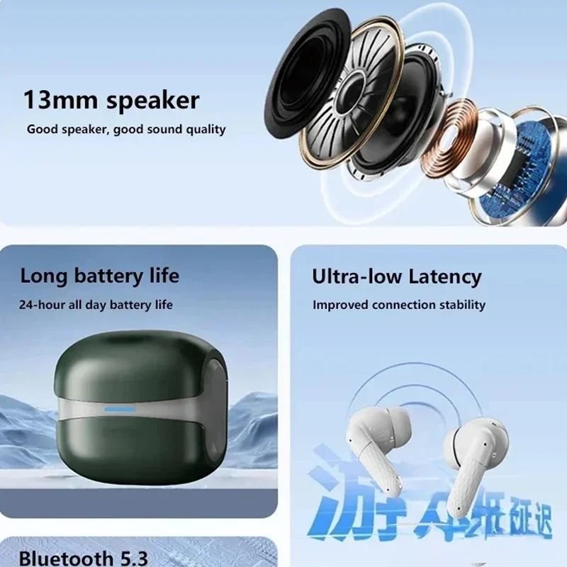 TWS Ohrhörer Drahtlose Bluetooth-Kopfhörer Musikspiel-Kopfhörer für IOS/Android/HarmonyOS Motion Headset mit Mikrofon Earohone