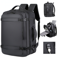 40L Expandable USB Travel Backpack Flight Approved Carry-On Bag for Airplanes Water-Resistant and Durable Fits 17-Inch Laptop