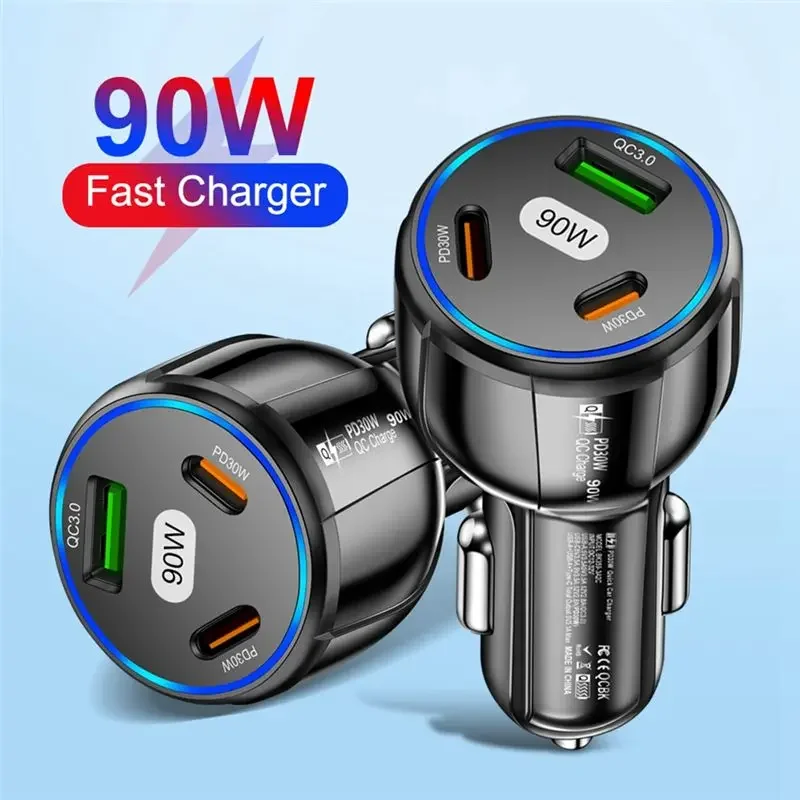 

Car Charger USB Type C Fast Charging Mobile Phone Charger Adapter For iPhone Xiaomi Samsung Huawei Car Charger