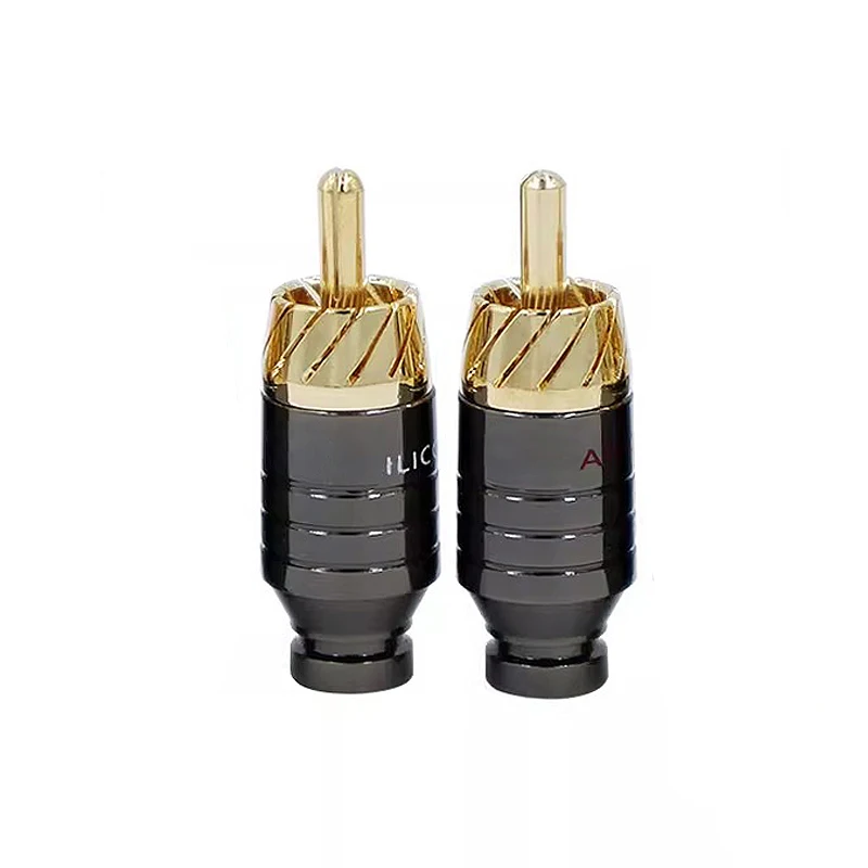 

1pair Luxury Soldering RCA Plug Jack Connector Speaker Audio Output/Input Adapter Plug Gold plated Earphone connector jack
