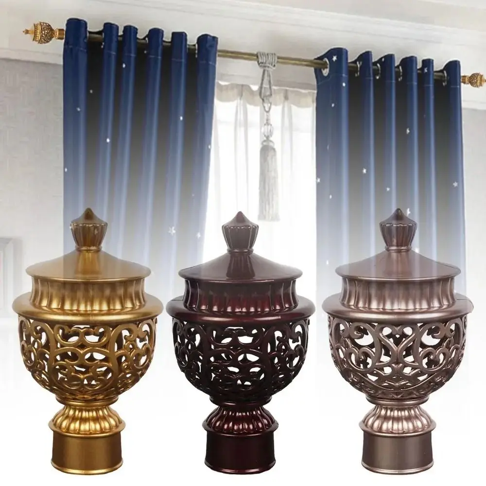 4Pcs/set Fashionable Curtain Rod Decorative Head Home Decor European Style Roman Pole Sealing Plug Practical
