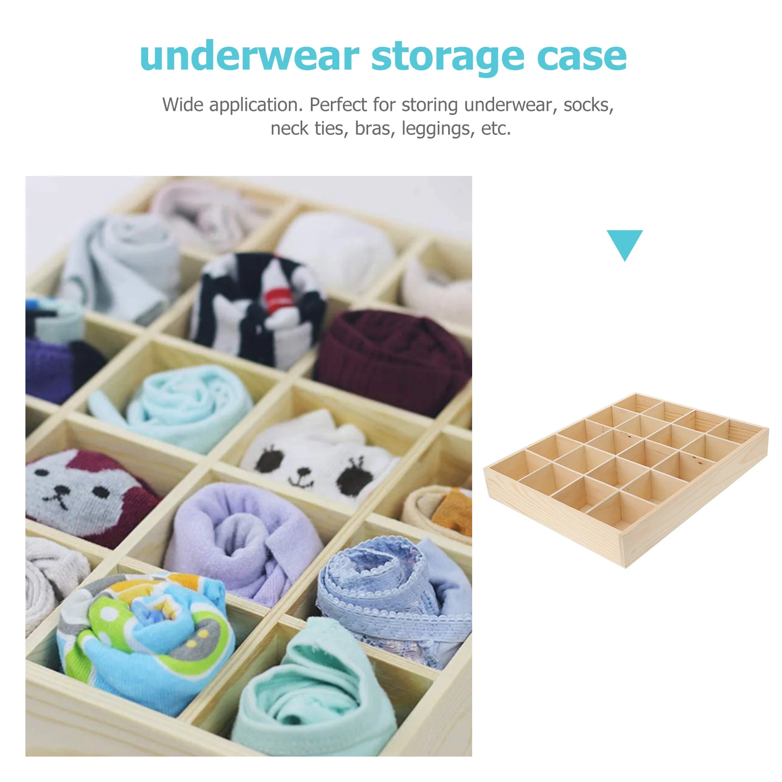 Organizer Drawer Box Storage Sock Wooden Socks Closet Tie Case Desktop Dividers Clothes Divider Cabinet Container Compartment