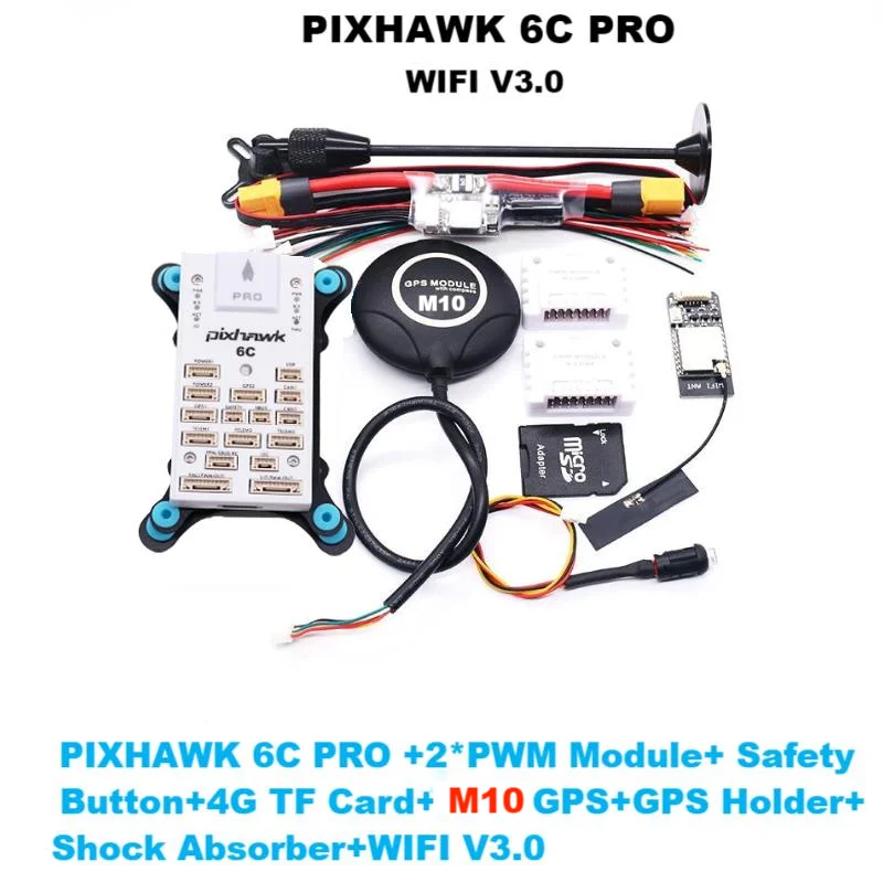 Rctosky PIXHAWK 6C PRO White Shell PX4 32 Bit Flight Controller Autopilot with 4G SD Safety Built-in Buzzer Radio Telmetry V6