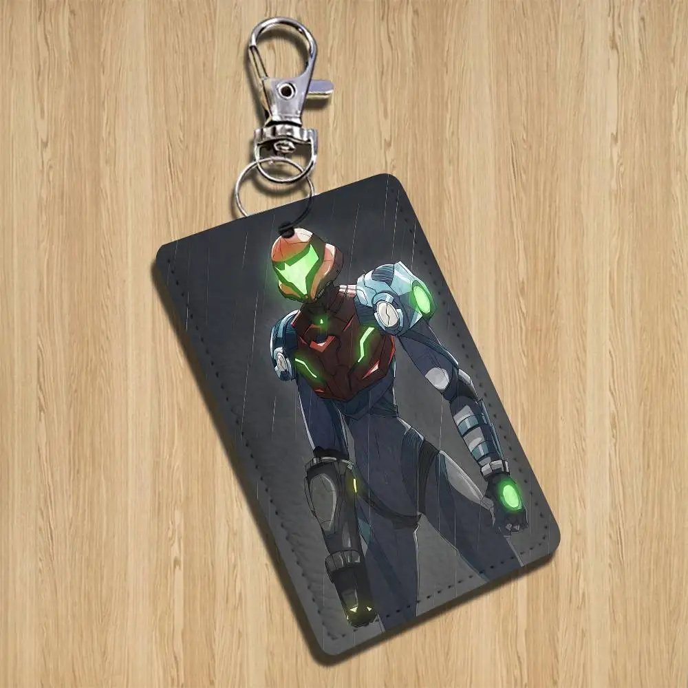 Power Armor M-Metroid Dread Keychain Holder Suitable For Subway Bank Bus Card Case Badge Holder Wallet Card Textured pattern