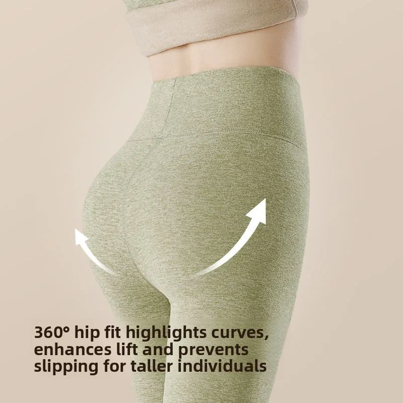 กางเกงขายาวผู้หญิงไซส์ใหญ่ ผ้าขนสัตว์ผสมไหม ผ้าฟลีซ ซับในผ้าฝ้าย สำหรับฤดูใบไม้ร่วงและฤดูหนาว