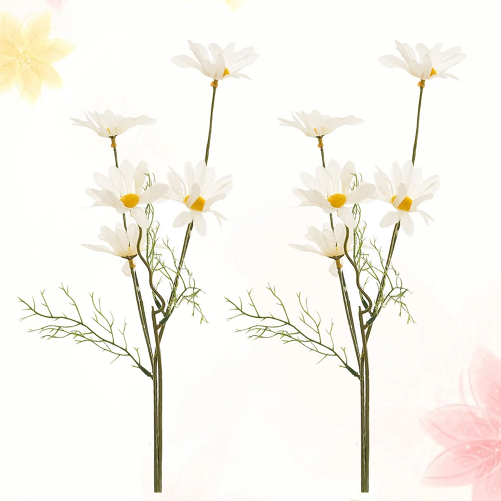 

6pcs Lifelike Artificial Daisy Flowers High-Quality Silk Blooms Realistic Wedding Bouquet Home Office Decor Fake Flower
