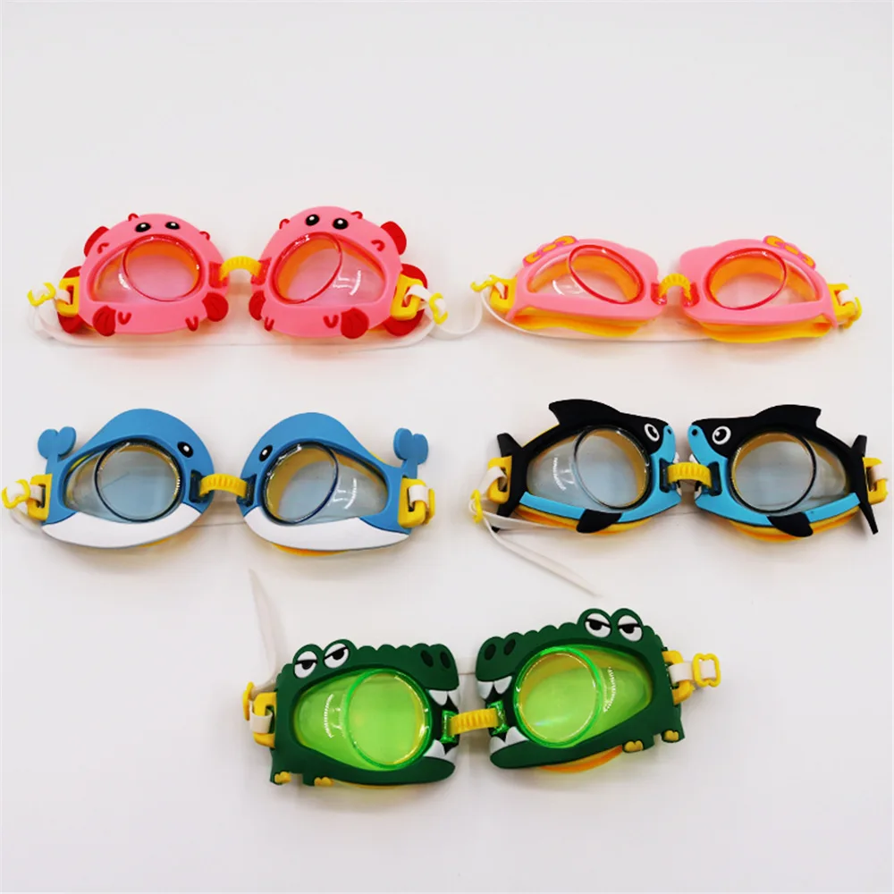 Cartoon Adjustable Children Kids Waterproof Silicone Anti Fog UV Shield Swimming Glasses Goggles Eyewear Eyeglasses