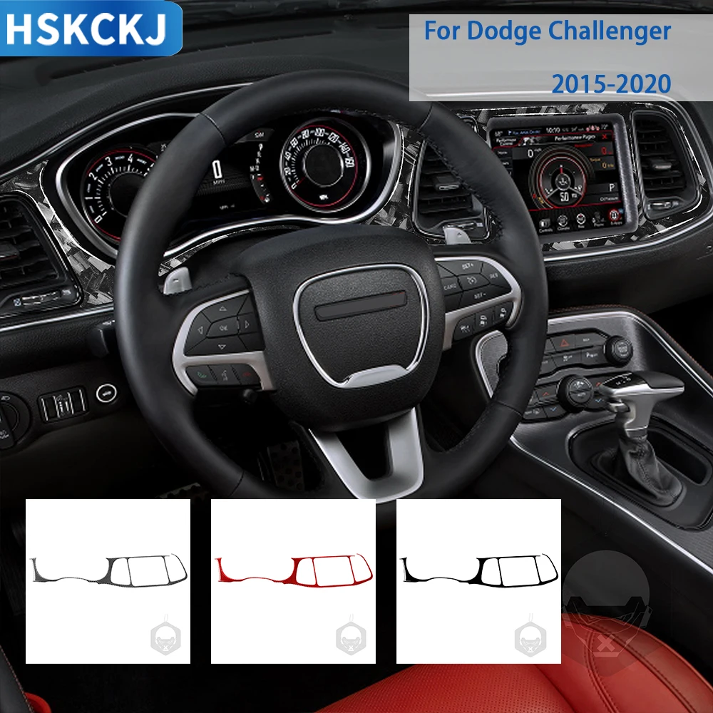 

For Dodge Challenger 2015-2020 Accessories Carbon Fiber Car Interior Speedometer Surround Panel Trim Sticker