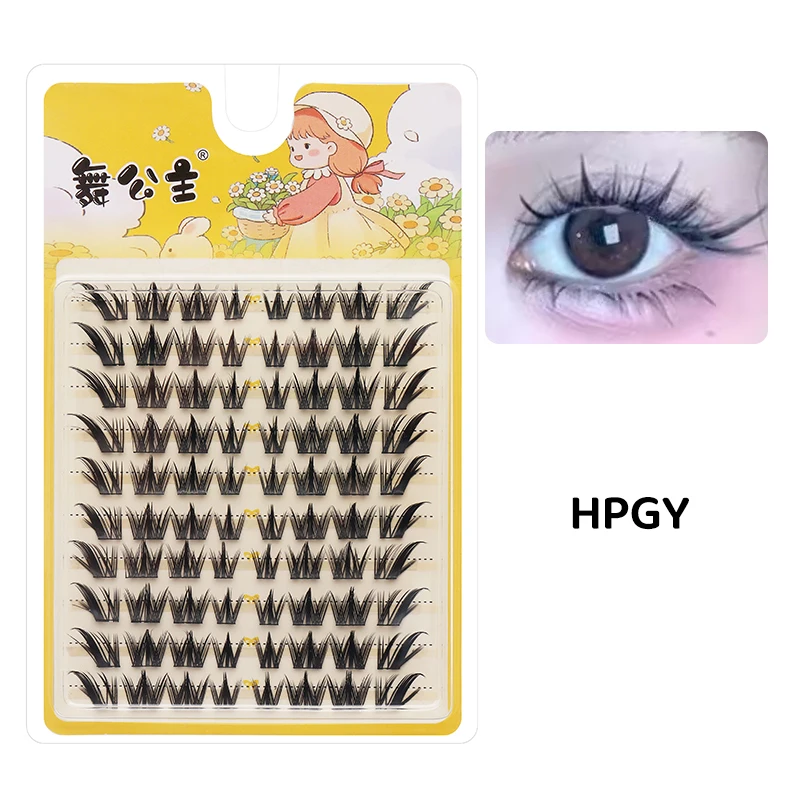 DINGSEN 10 Reihen Natürliche DIY Wimpernbüschel Einzelne Wimpern Anime Falsche Wimpernbüschel Handgefertigte Wimpernverlängerungs-Sets – Detail 27