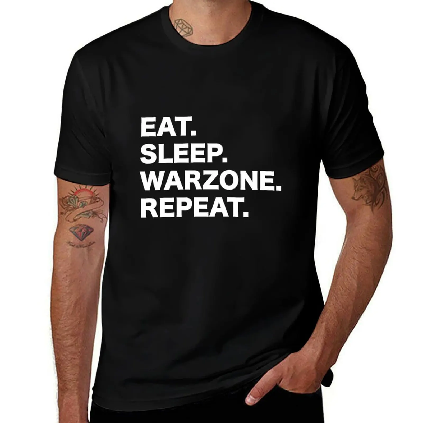 Eat. Sleep. Warzone. Repeat. T-Shirt Fashion Graphic Tee for Men