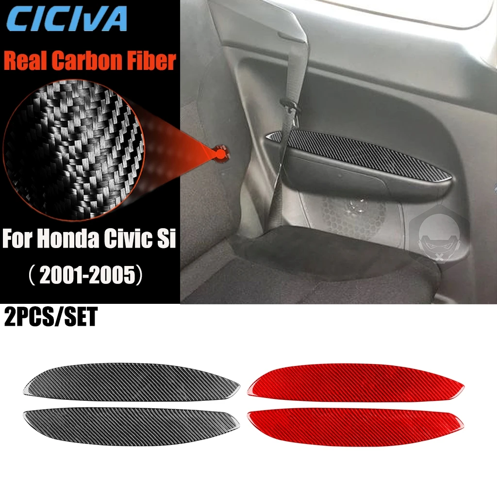 

Carbon Fiber Car Accessories Rear Door Armrest Modified Interior Trim Cover Sticker For Honda Civic Si 2001 2002 2003 2004 2005