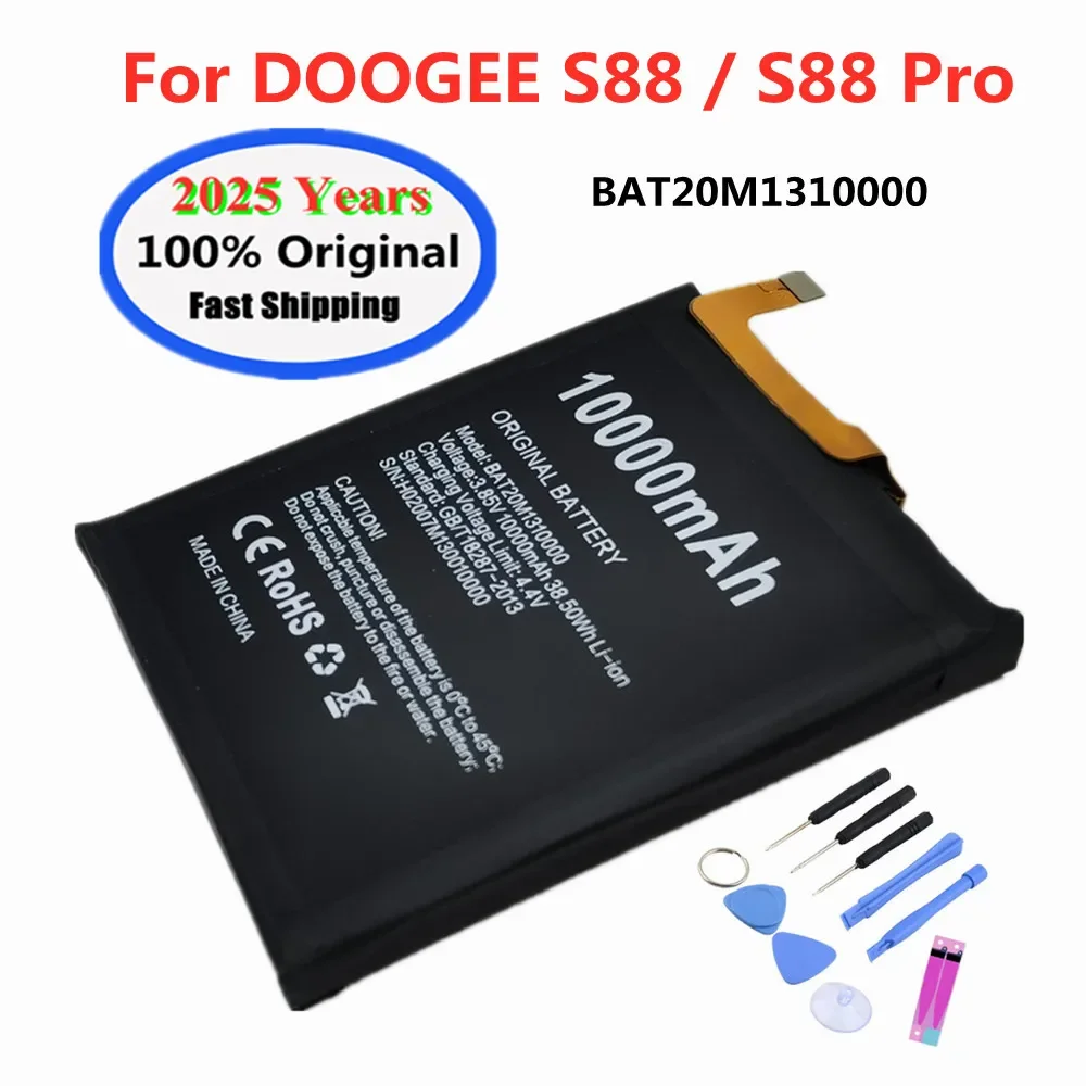 2025 Years BAT20M1310000 100% Original Battery For DOOGEE S88 Pro S88Pro /88 Plus Phone Batteries 10000mAh Fast Shipping