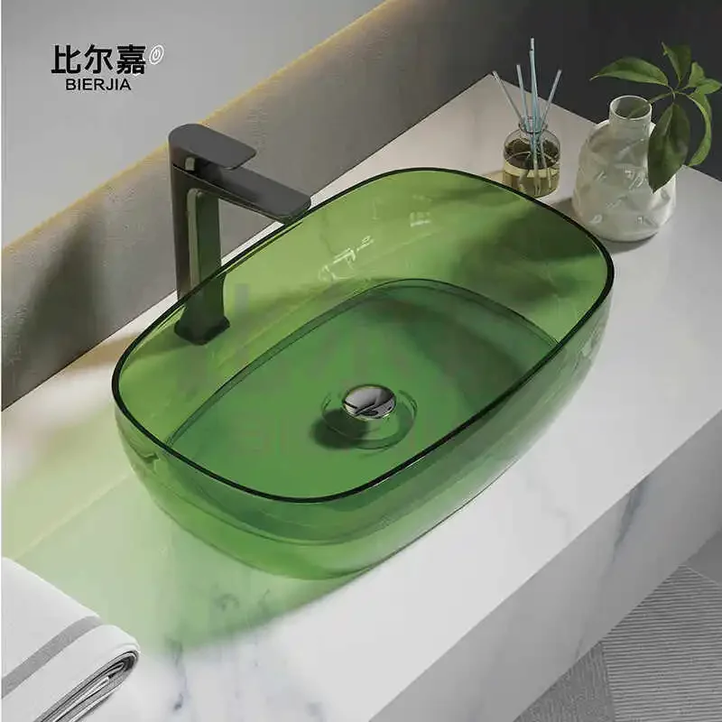 Transparent resin countertop basin Household small apartment bathroom washbasin Hotel washbasin