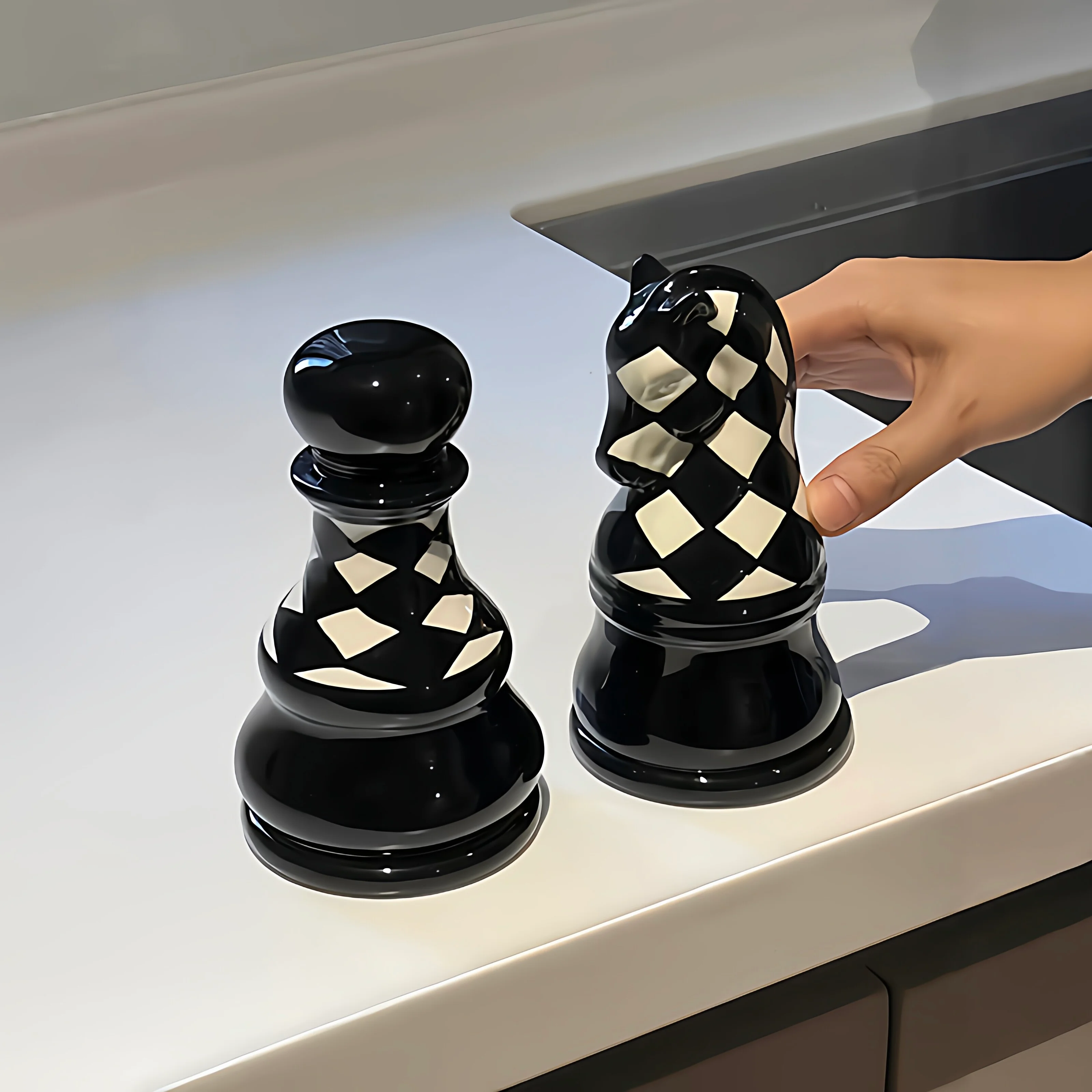 Chess Toothpick Holder for Living Room Desktop, High-End Military Soldier Floss Container, Creative Light Luxury Ceramic Decoration Ornament