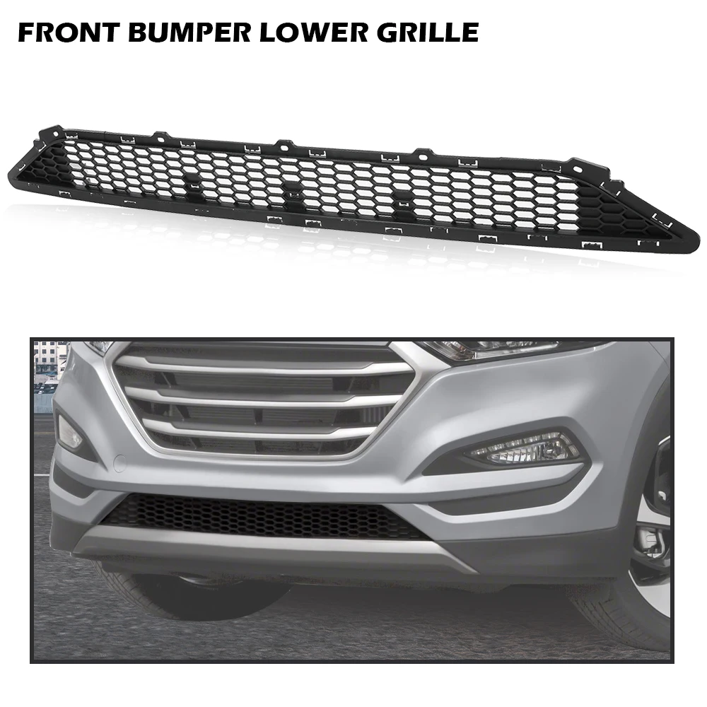 Front Bumper Lower Grille Grill Matte Black Fit For 2016-2018 Hyundai Tucson view 8