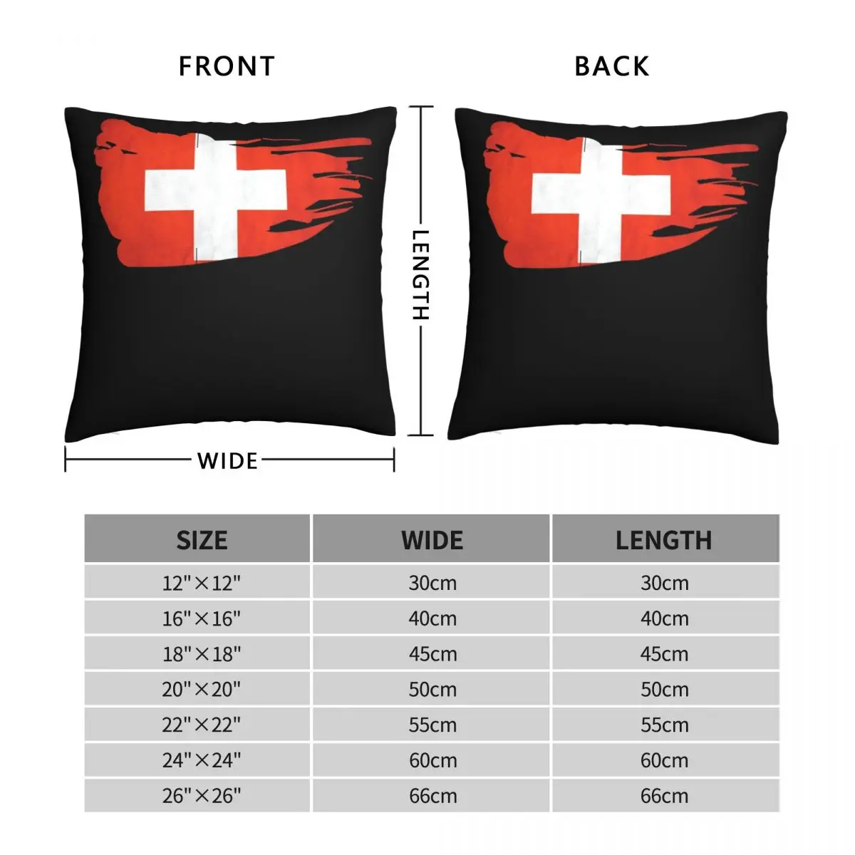 Switzerland Swiss Flag Gift Pillowcase Polyester Linen Velvet Printed Zip Decor Throw Pillow Case Bed Cushion Cover