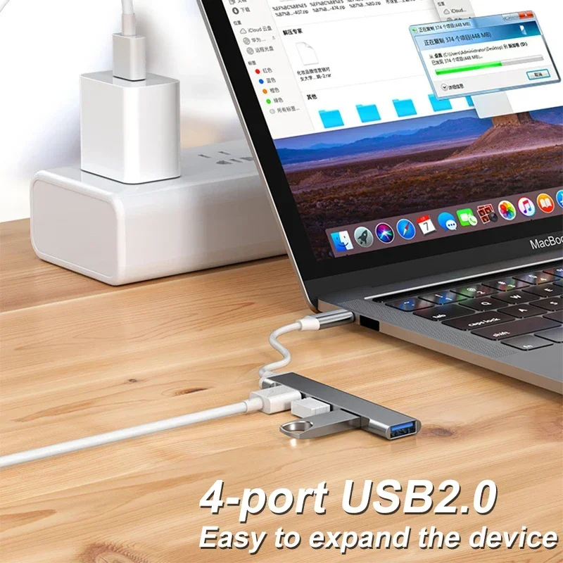 USB 3.0 Hub 4Port USB 3.0 2.0 Hub High Speed type c Splitter Adapter OTG For PC Computer Accessories
