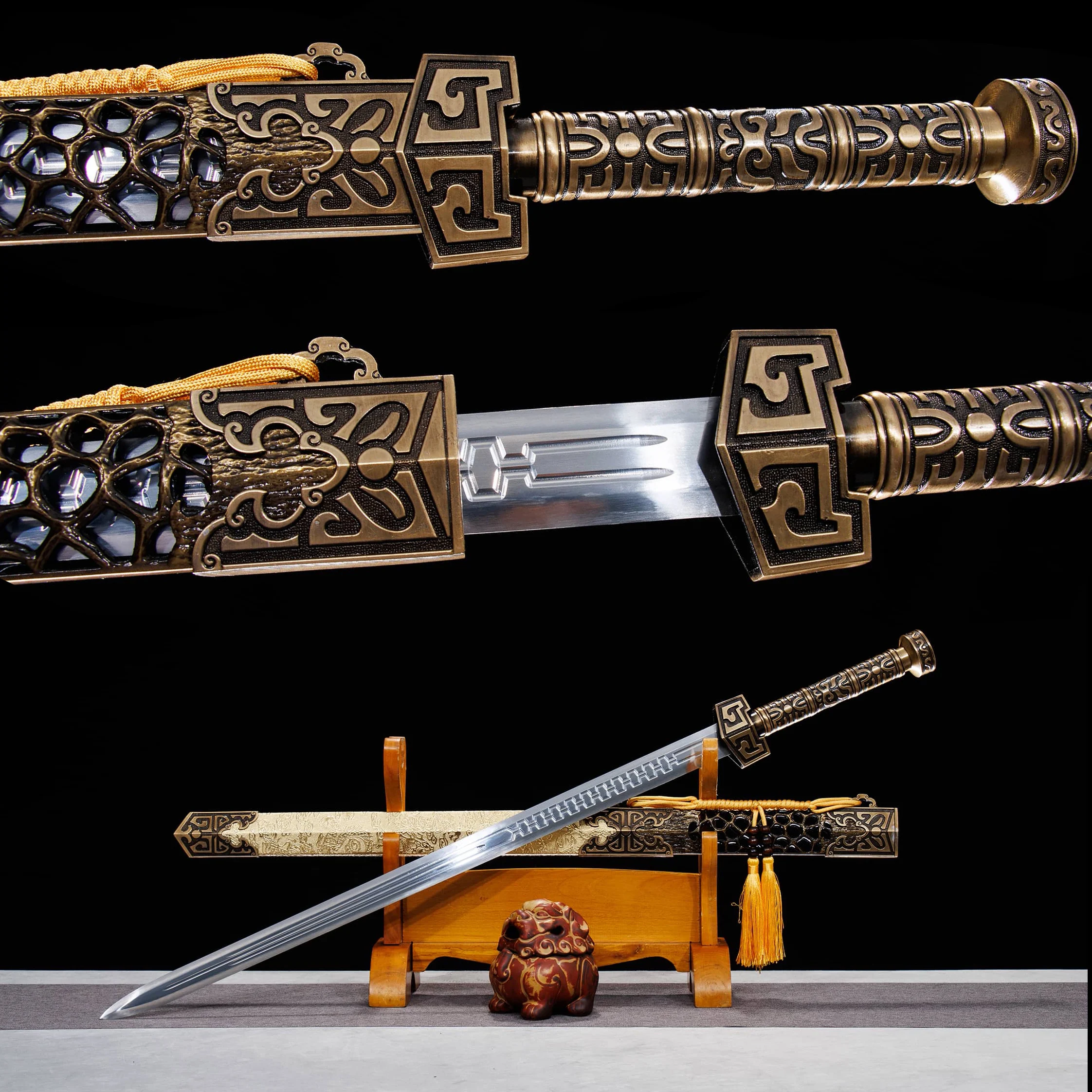 102cm Medieval Chinese sword battle Preparation Sharp carbon steel full tang katana samurai sword weapons Knight Ninja fighting