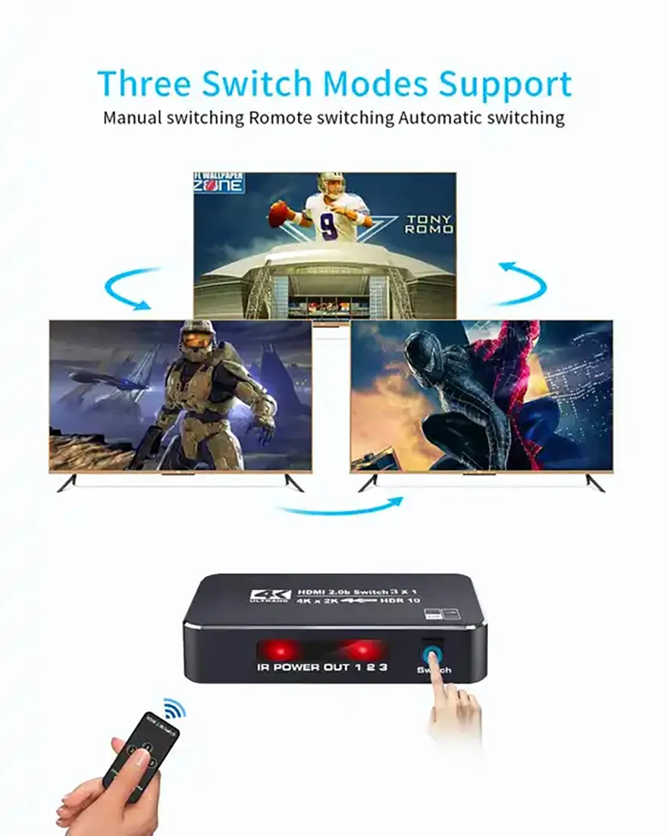 60Hz 4K HDMI Switch HDR HDMI ARC audio extractor HDMI 2.0 splitter switcher HDMI Switch audio extractor for PS4 pro apple TV