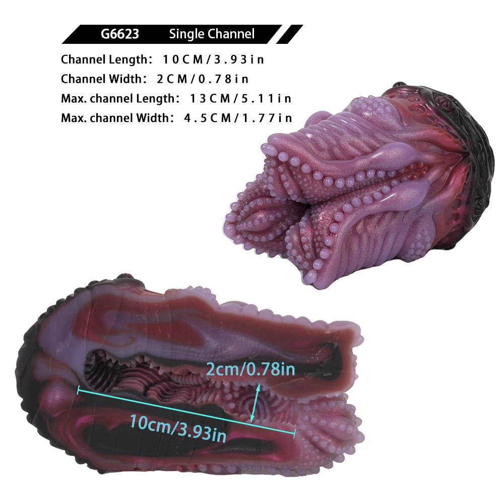 GEEBA الأرجواني الأسود سيليكون ذكر الاستمناء الخيال الوحش البيض تصميم Onahole جيب كس الجنس لعب الكبار الرجال الضارب متجر الرجال