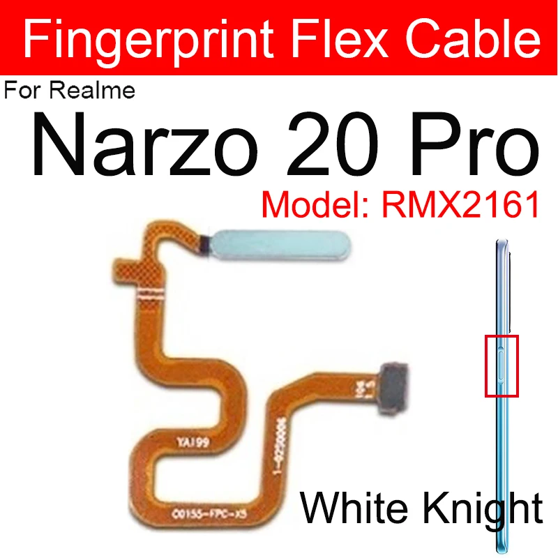 Power Fingerprint Sensor Flex Cable For OPPO Realme Narzo 10 20 30 Pro 4G 5G Power Home Button Unlock Touching Fingerpoint Parts