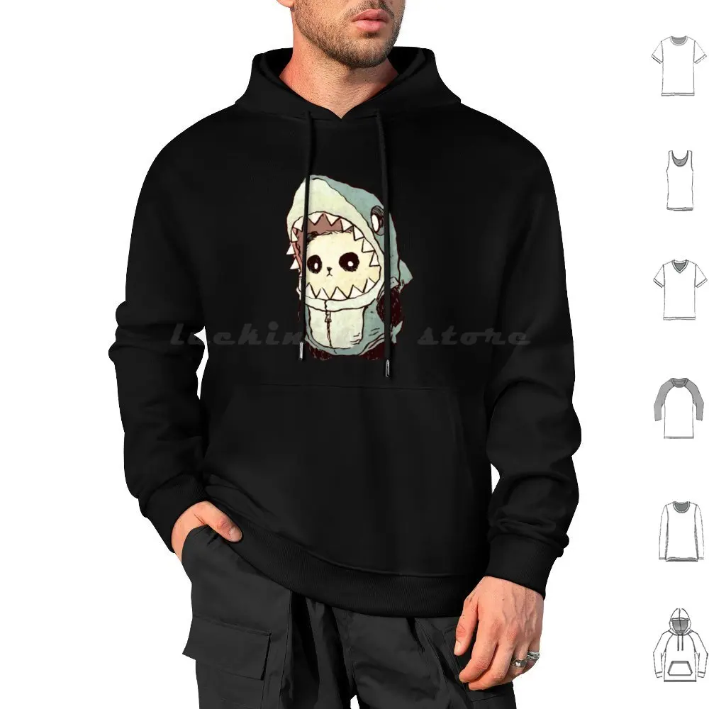 Panda T-Shirtpanda Shark Hoodie cotton Long Sleeve Panda Hoodiepanda Shark