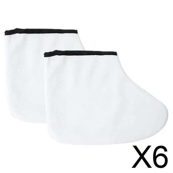 

6xParaffin Wax Gloves Booties Treatment Mitts Mittens White Foot Cover