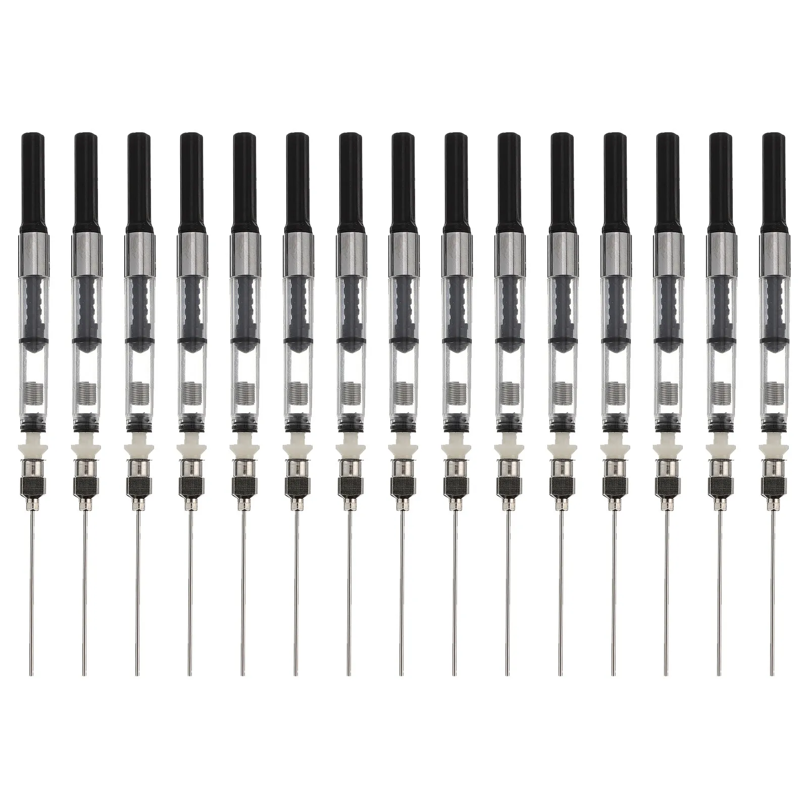 15Pcs Fountain Pen Ink Filling Syringe Screw in Converter Ink Refill Tool Reusable Precise Dosage Tight Seal 3.4mm Bore Diameter