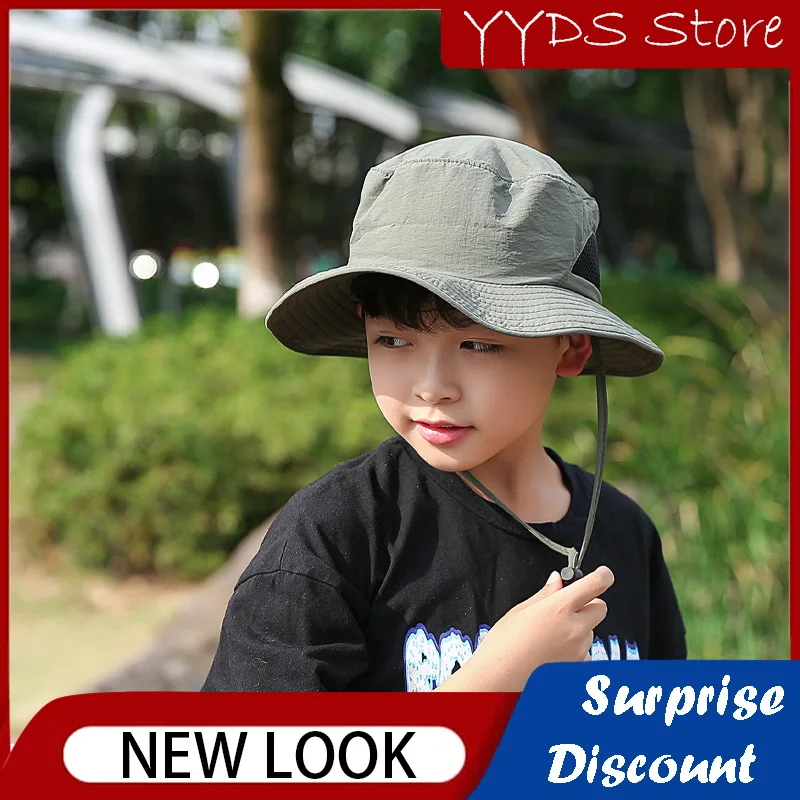 Children's Waterproof Outdoor Fisherman Hat UV Protection Boys Girls Fishing Hat Panama Quick-drying Sunscreen Hat