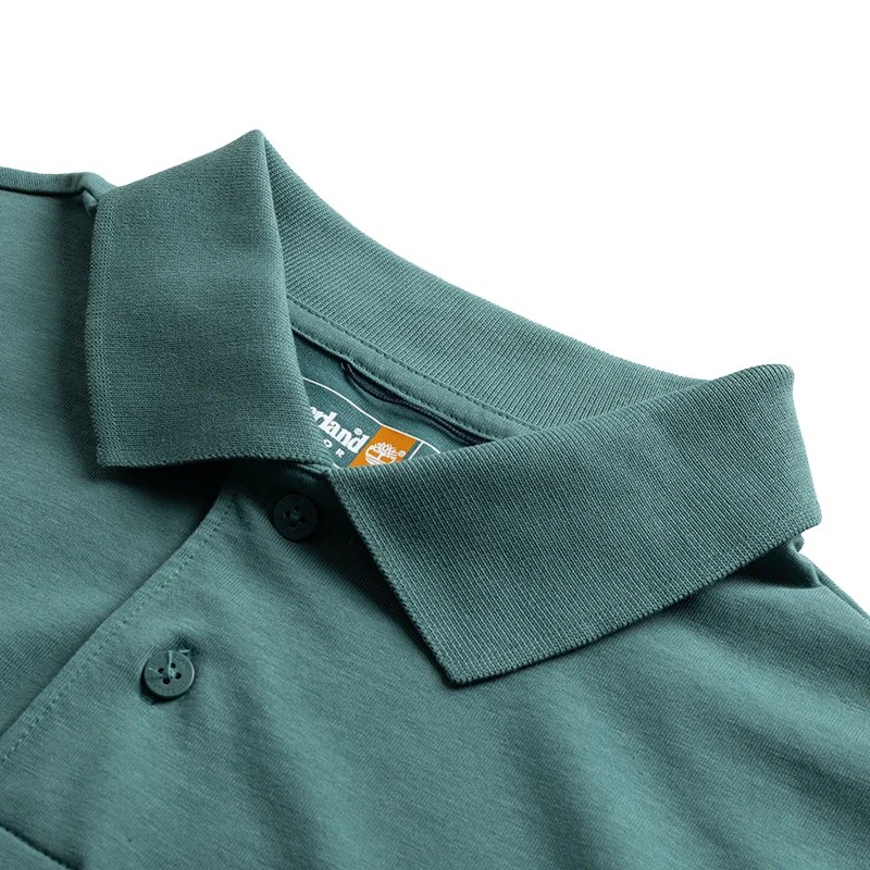 تي شيرت Timberland للرجال ذو طية صدر السترة بأكمام قصيرة تي شيرت كاجوال نصف كم قميص بولو A6427Cl6